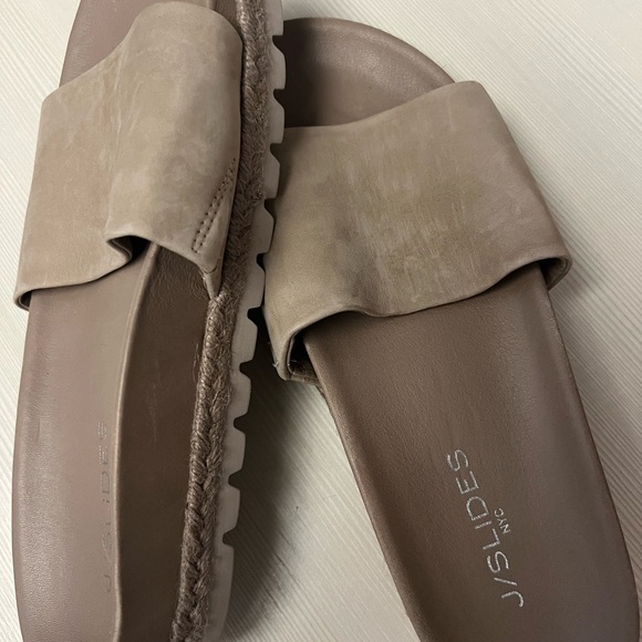 Brand new JSlides sandals. Taupe color leather suede. - Picture 2 of 7
